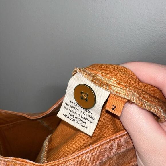 Ulla Johnson Storm Jean Rust Acid Wash Orange Barrel Pants Size 2 Pockets - Picture 9 of 10